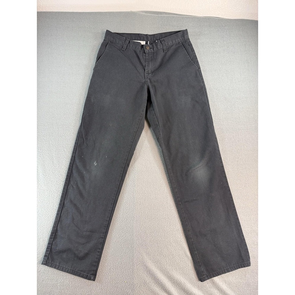 Dickies Pants Mens 30x32 Black Regular Fit Canvas Chino Workwear FLAW Spots